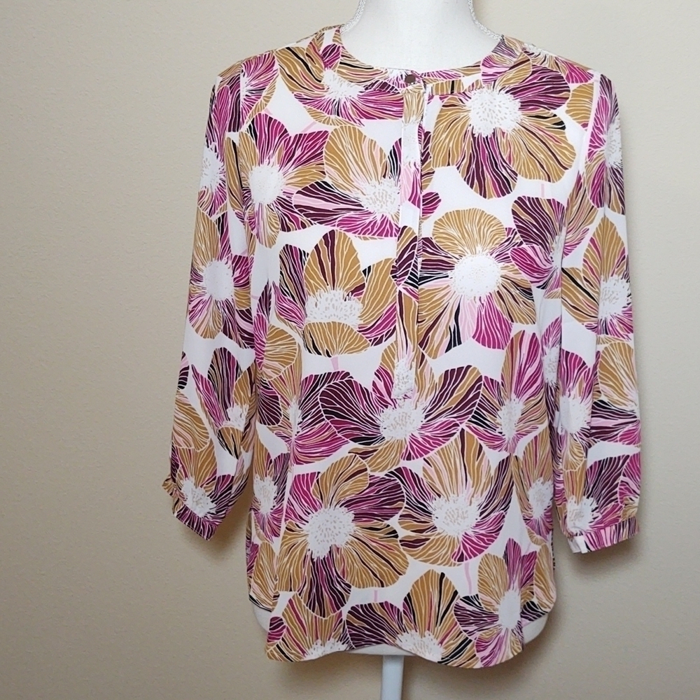 JM Collection Wildflower Mix Women's Blouse